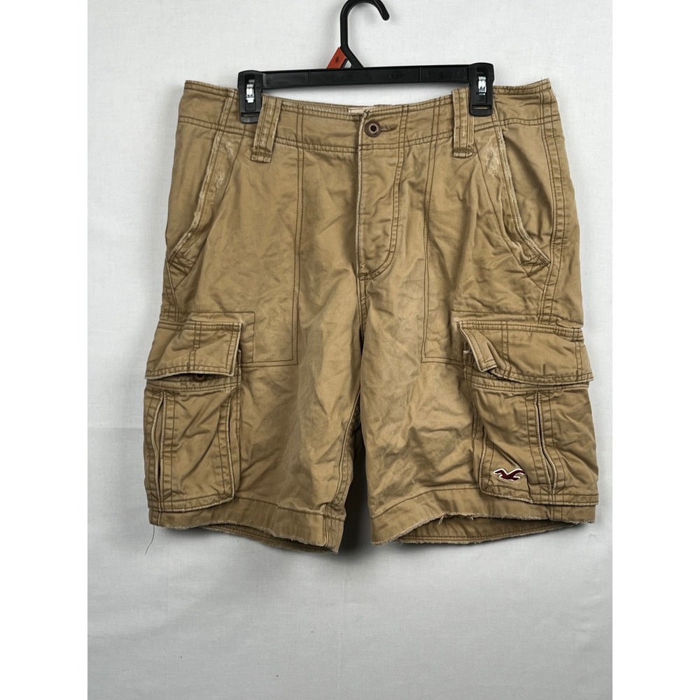 Hollister Cargo‎ Shorts Mens 33 Tan Khaki Multi Pocket Cotton Casual 1922 Tan